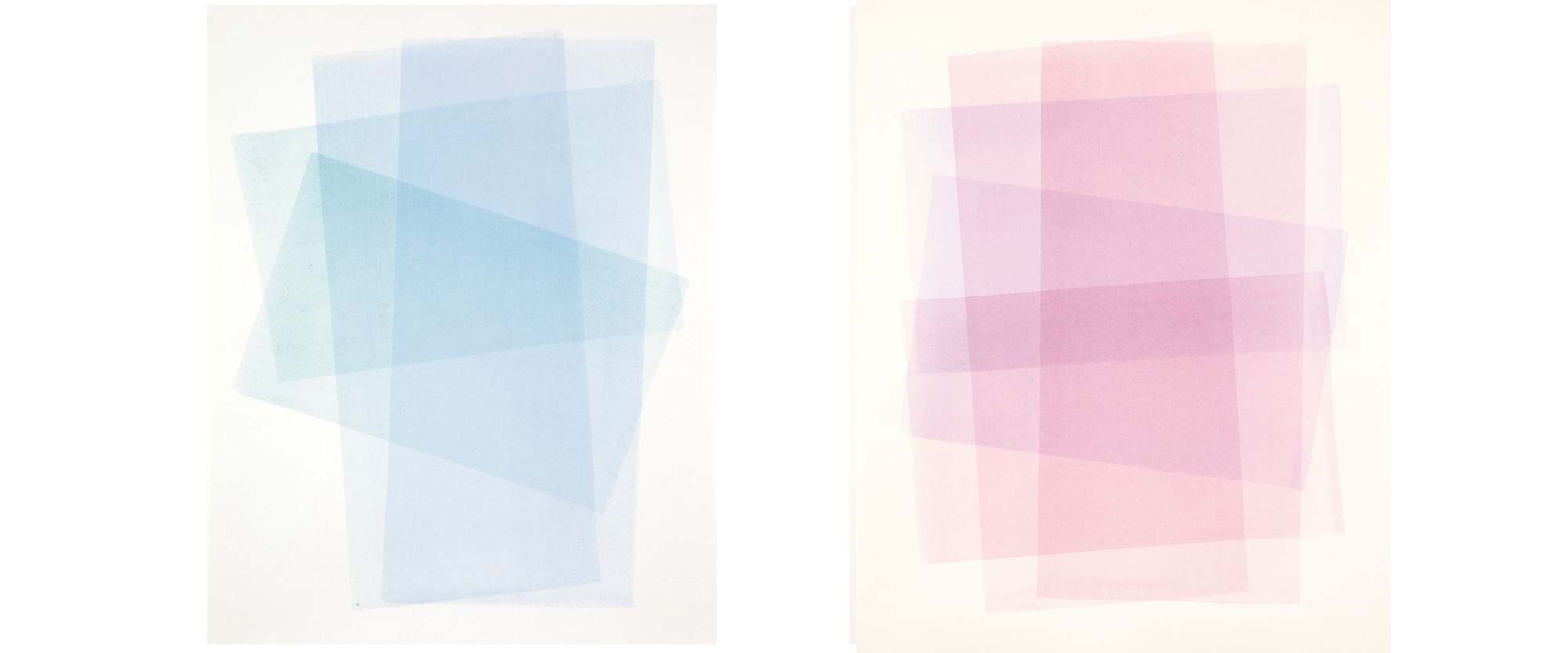 SCHICHTUNGEN 2305164 und SCHICHTUNGEN 2305162, 2016, Aquarell, Blattgröße 50 x 40 cm