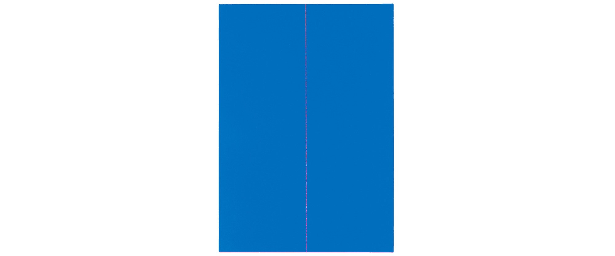 Knick (blau) - 2018, Schichtsiebdruck auf Papier, geknickt, 70 x 50 cm