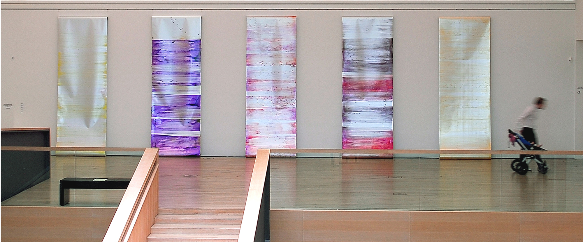 HIGH FREQUENCY V, VI, III, IV, I - 2008 - Format je 500 x 127 cm Pigment/Lack auf Printlux Rheinisches LandesMuseum Bonn, 2008