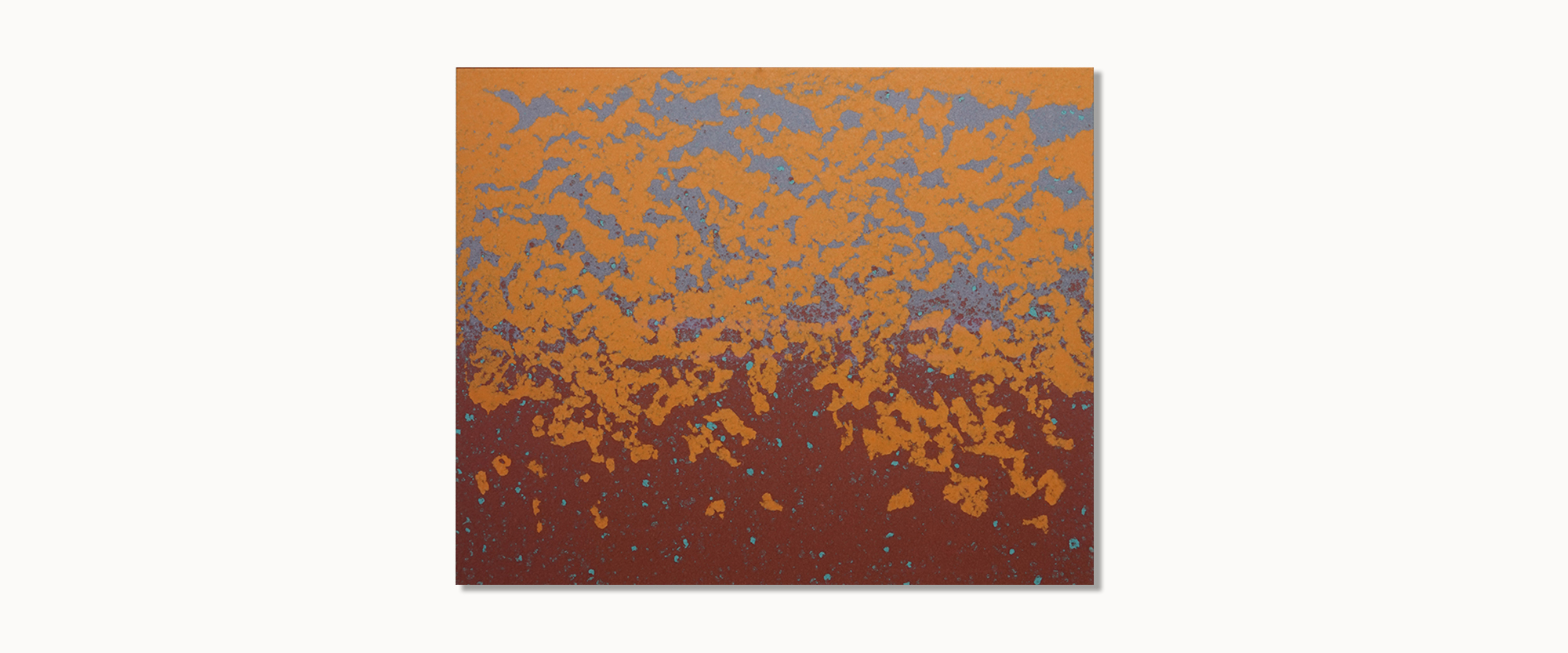 Struktur 0409 - 2019, Flachs, Pigment auf 2-seitig entspiegeltem Glas, 70 x 85,6 cm