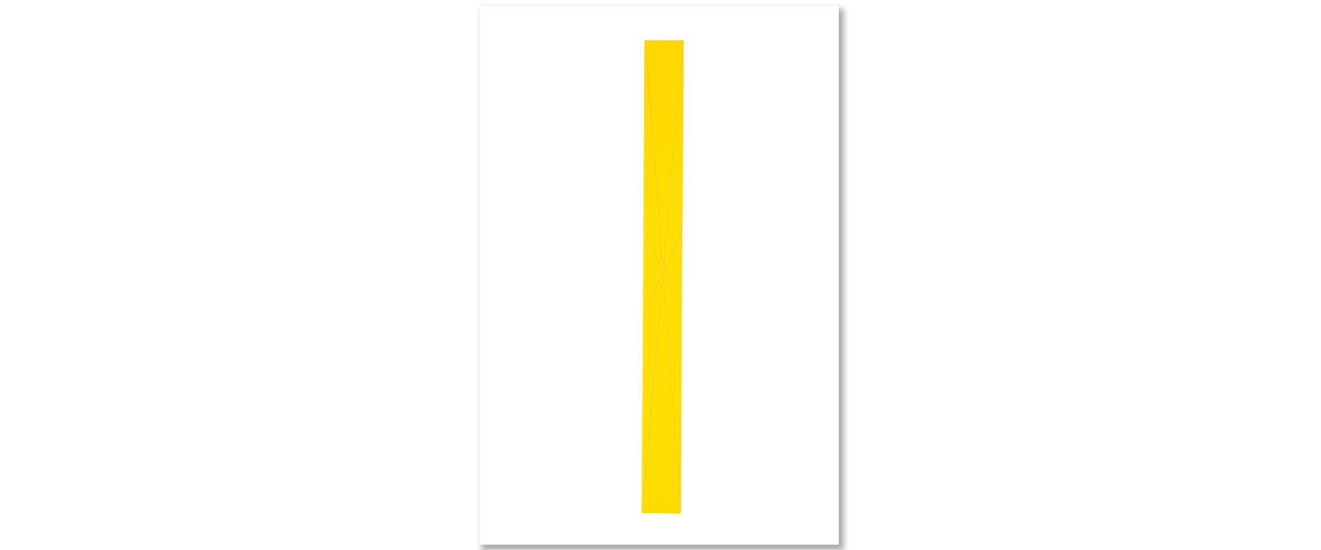 Streifen (gelb) - 2018, Siebdruck auf Papier, perforiert und / oder gefalzt, 70 x 50 cm, Unikatreihe