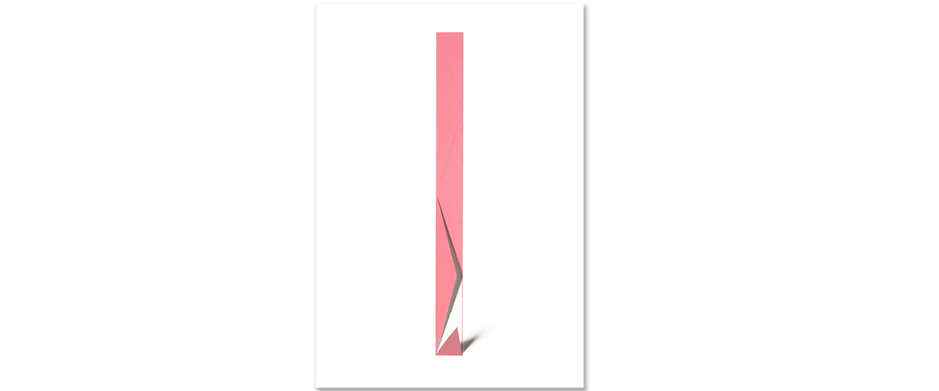 Streifen (rosa) - 2018, Siebdruck auf Papier, perforiert und / oder gefalzt, 70 x 50 cm, Unikatreihe