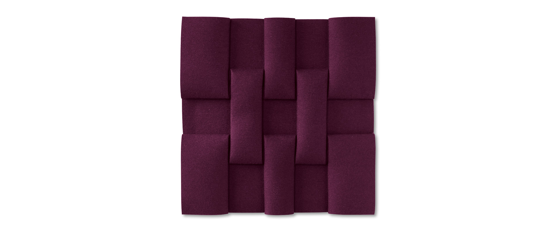 7 Quadrate (Rückseite) – 2019, Filz violett gefaltet, 54 x 54 cm