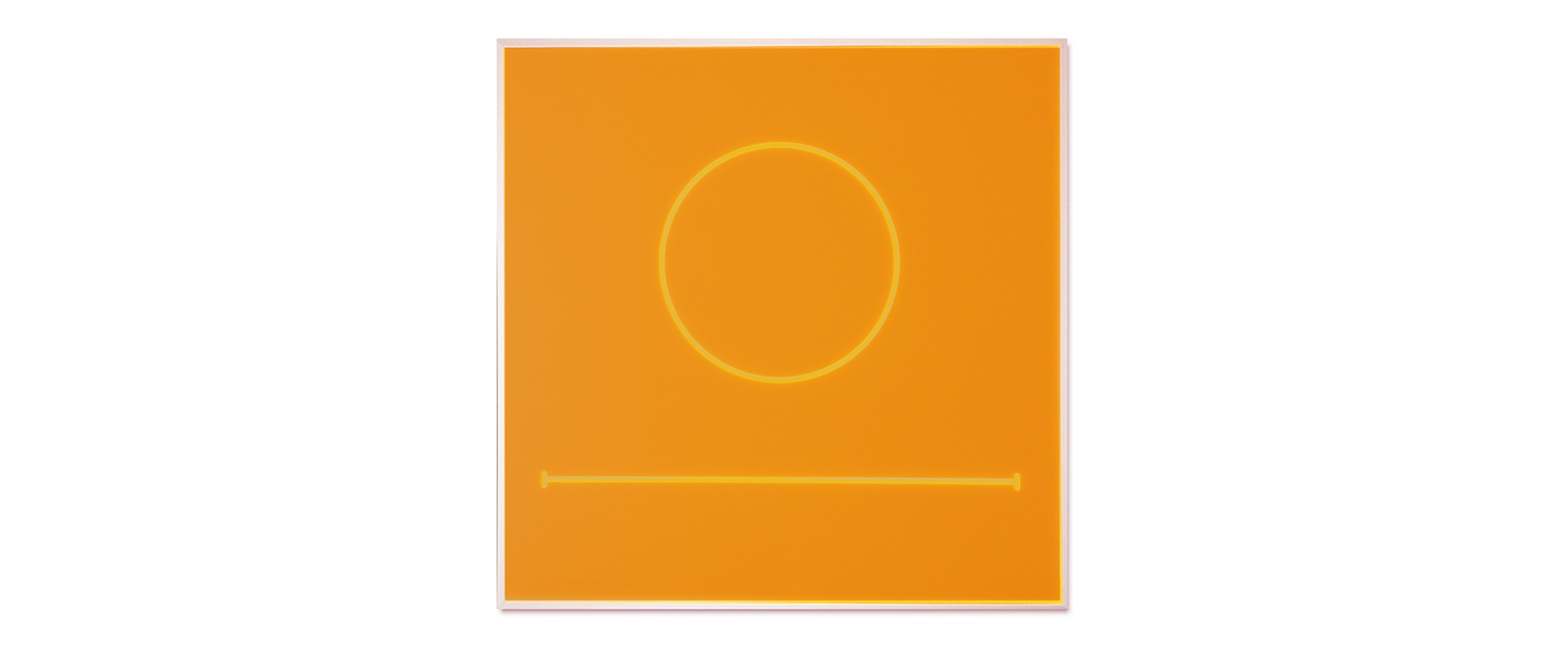 "Unendlich, endlich" - 2020, Acrylglas orange, fluoreszierend, Auflage 3 + 1 A.P., 1 PT, 50 x 50 x 0,3 cm