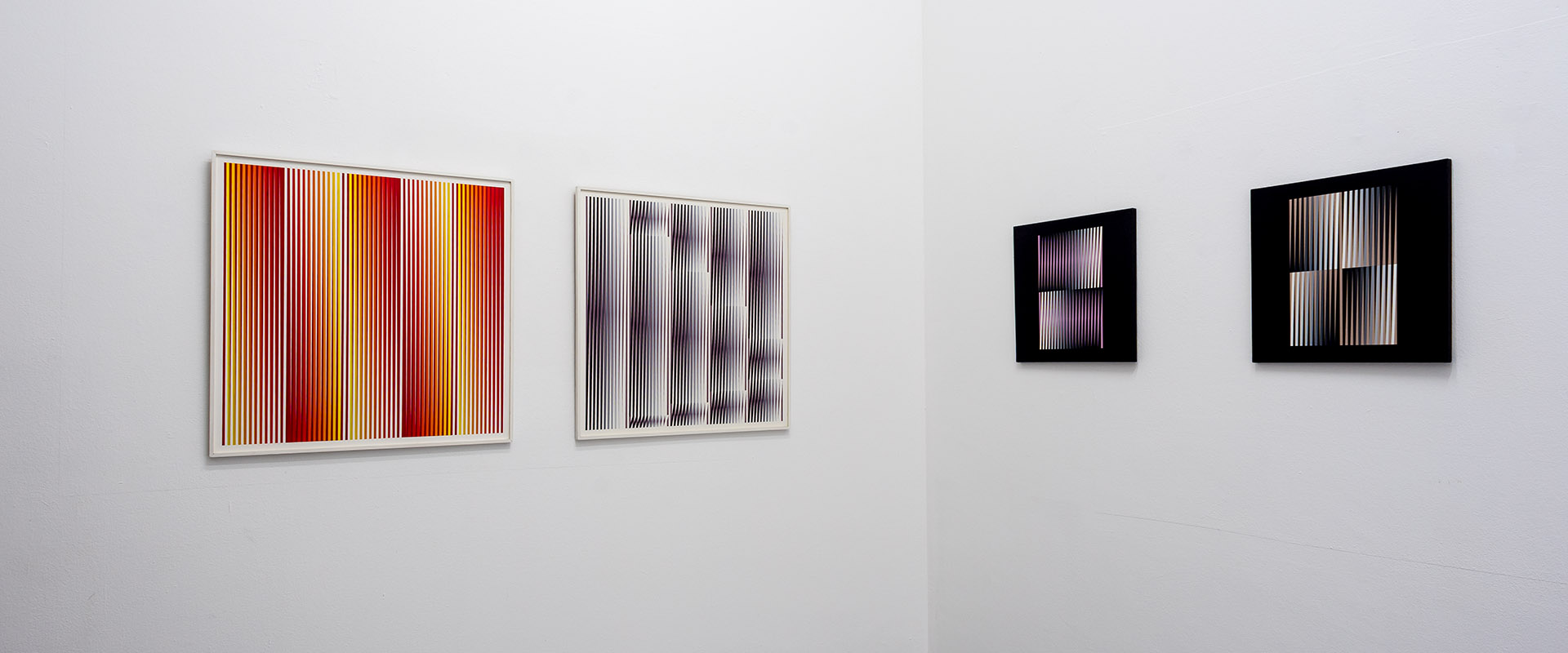 Ausstellungsansicht "Peter Weber - Struktur und Faltung", Galerie Renate Bender 2019