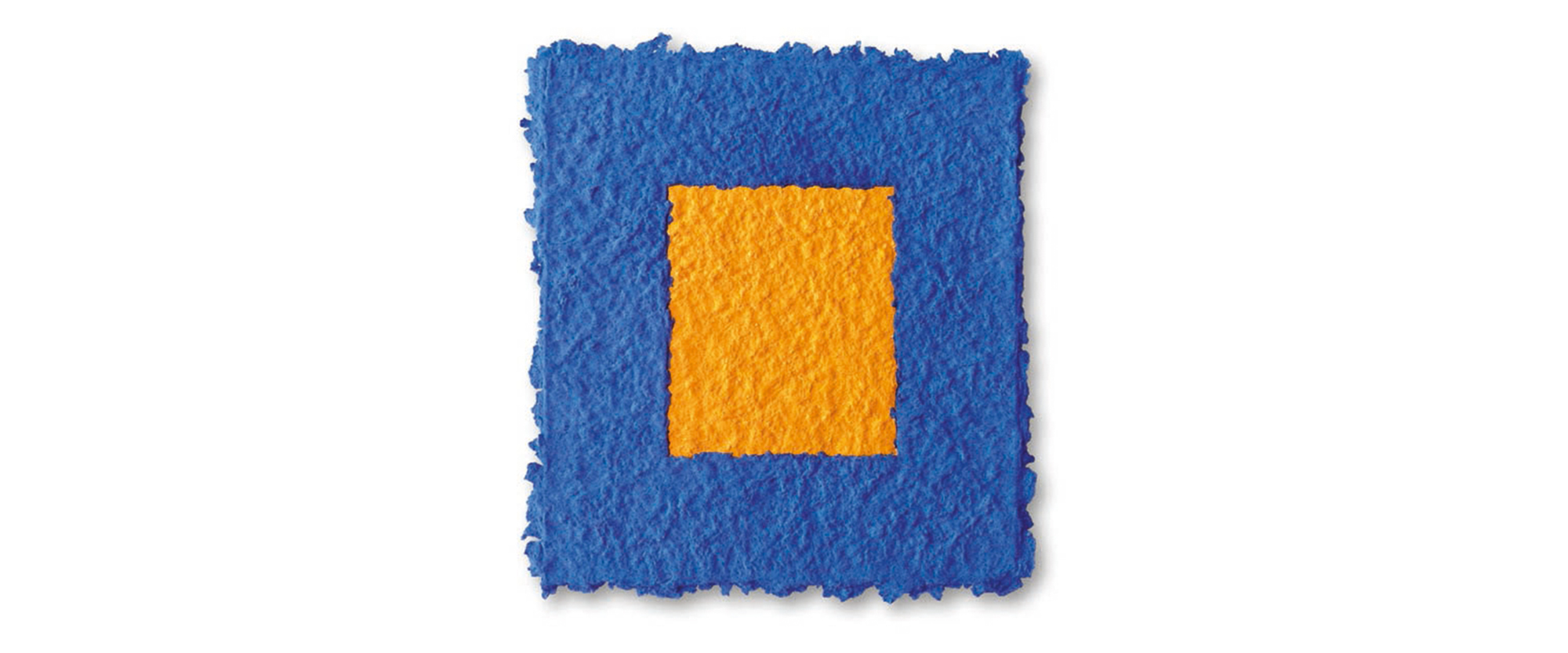 Oltre il blu # 1222 - 2012, Lapislazuli, Auripigment, Zellulose auf Holz, 39 x 35,5 cm, gerahmt 57 x 55 cm