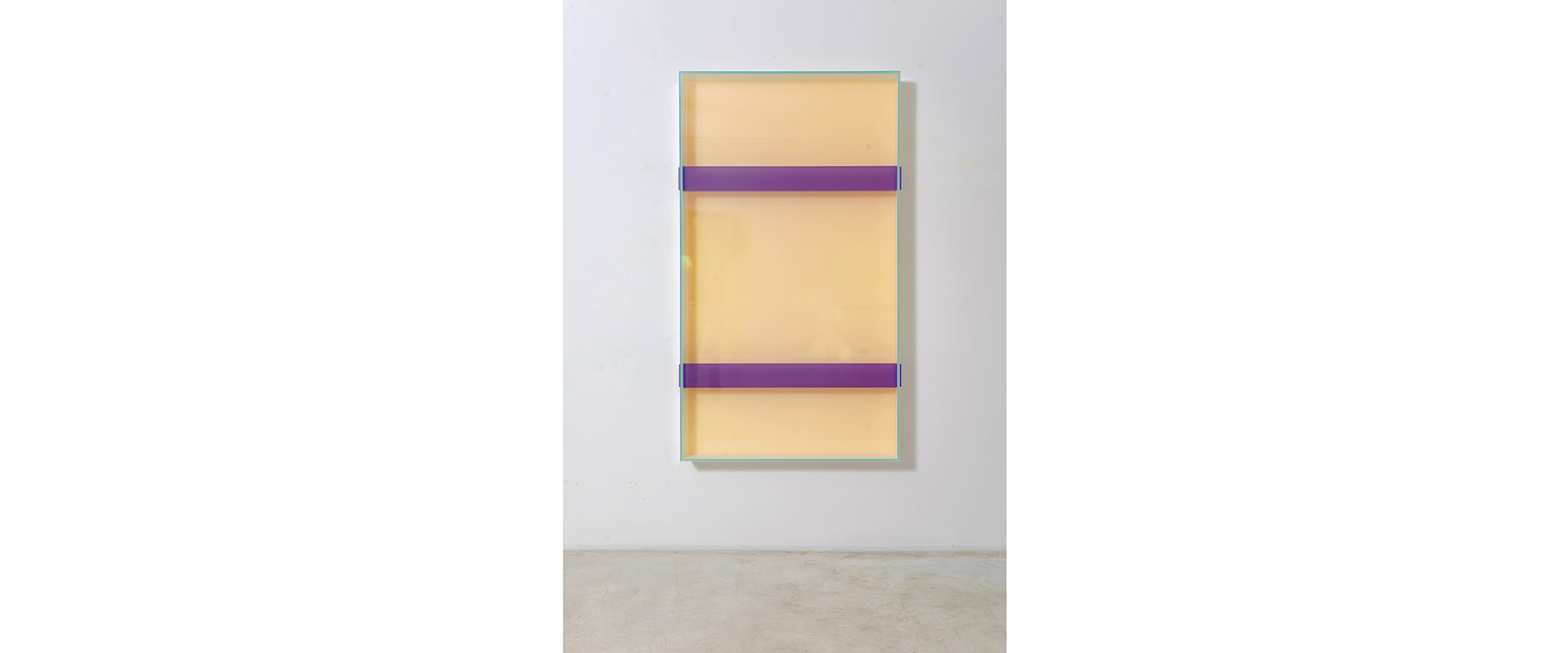 colormirror green double bars violet toronto - 2019, Acrylglas, fluoreszierend, 160 x 80 x 12 cm