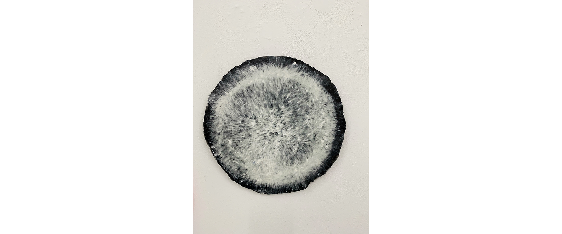 Dot (schwarz-weiß) - 2018, Harz, Pigmente, D. 23,5 cm