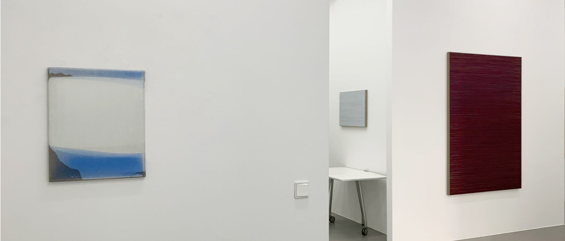 Ausstellungsansicht "Zwei Europäische Positionen Minimalistischer Malerei -- Jus Juchtmans / Lars Strandh", Galerie Renate Bender 2022