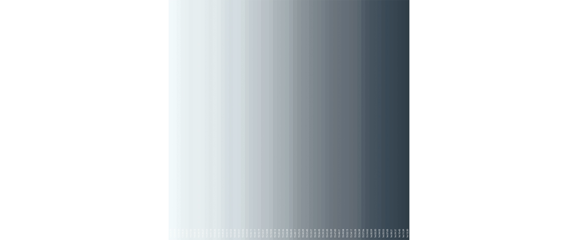 "winter licht weiss 2015/38 - 8/12", – 2015, 29.12.2014 – 13:53:29 – 16:12:20, Fujicolor C. A., auf Aluminium, Acrylglas, Auflage 3 Ex., 30 x 30 cm