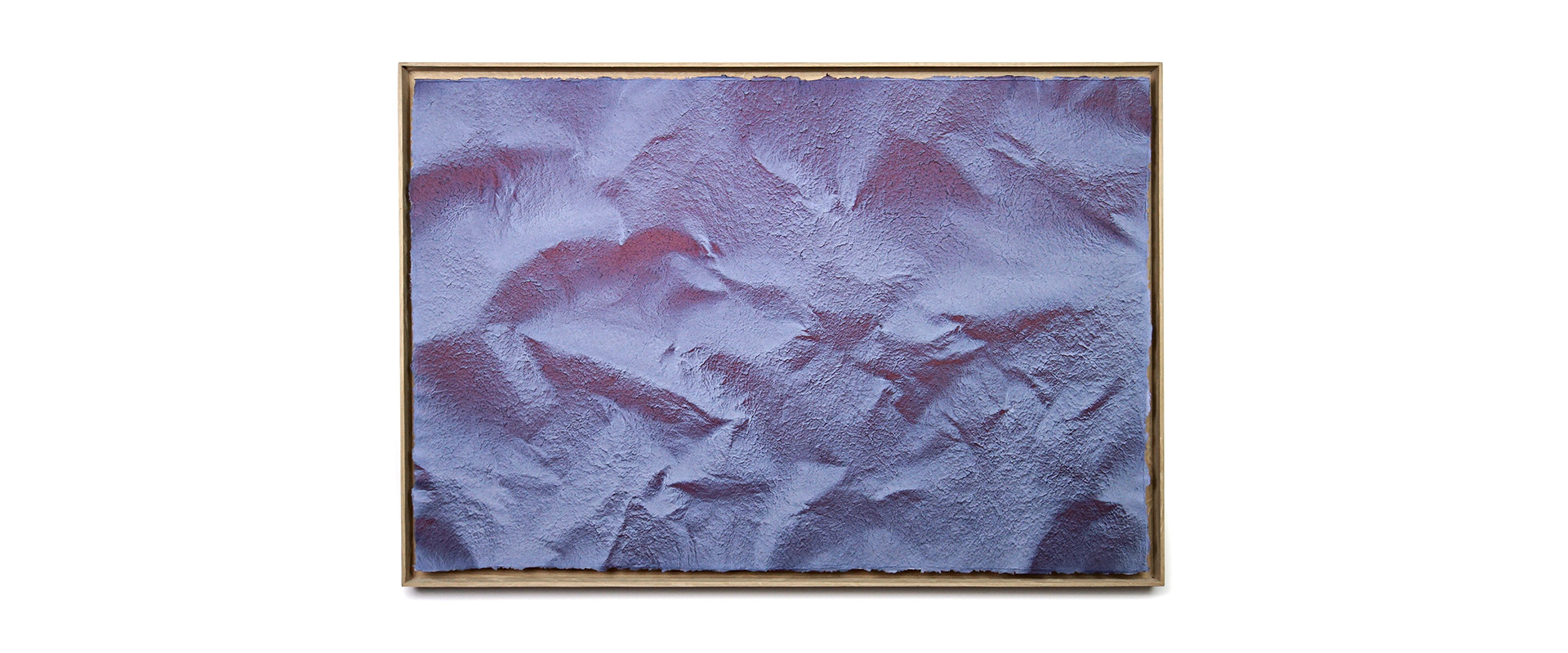 Raphael Grotthuss, Landschaft 03042022 – 2022, gegossene Flachsfasern, gesprühtes Pigment, Schattenfugenrahmen, 60 x 90 cm