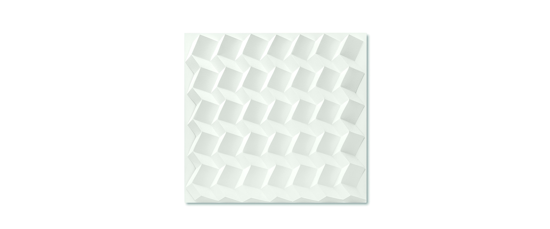 Peter Weber, Vertikale Struktur (isomorph 35) – 2021, Fabriano Bütten 640g/qm, gefaltet, Acrylglashaube, 72 x 76 x 8,5 cm