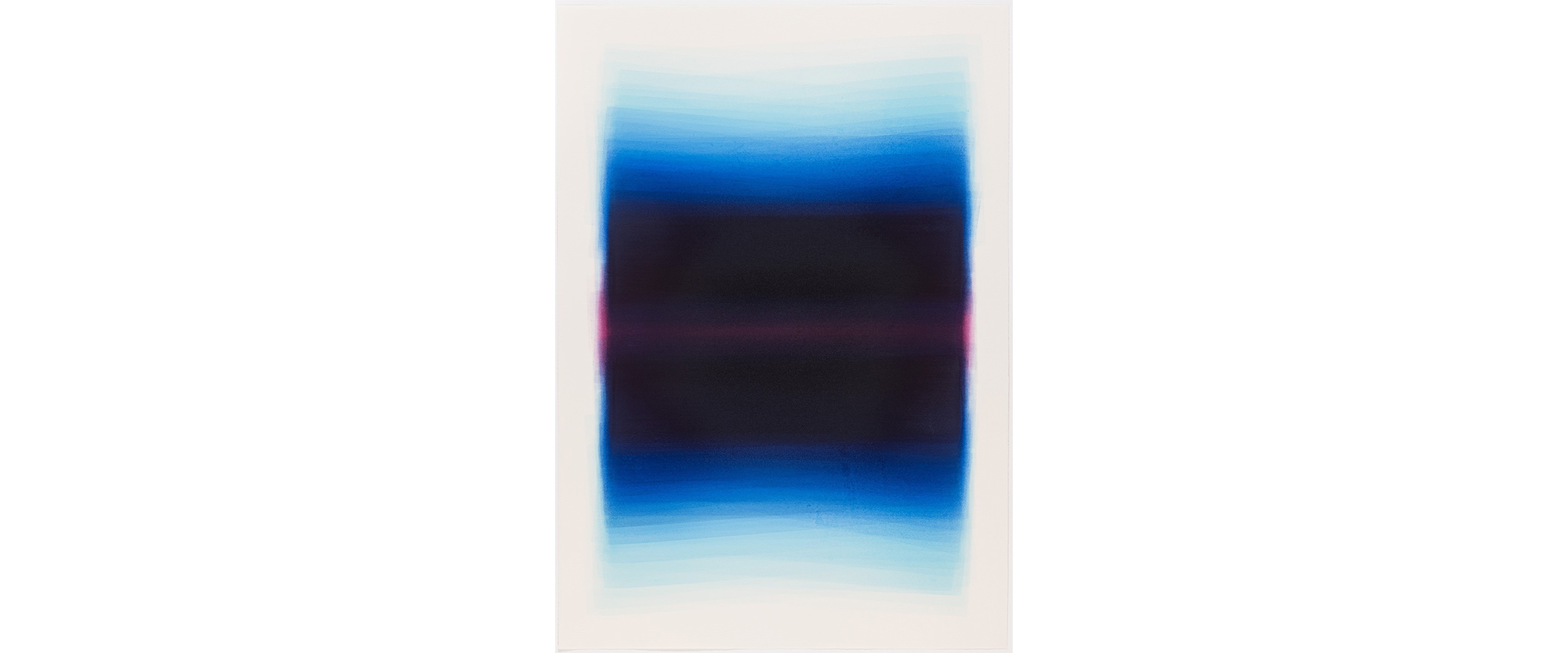 Schichtungen 160120 - 2020, Aquarell auf Büttenpapier im Objektrahamen mit Mirogard-Glas, 97 x 68 cm