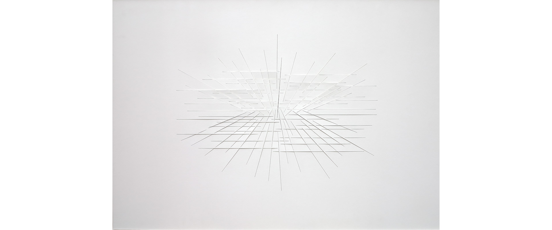Franz Riedl, Doppelhorizont - 2022, Papierrelief, Karton geschnitten, gerahmt, 72 x 102 cm