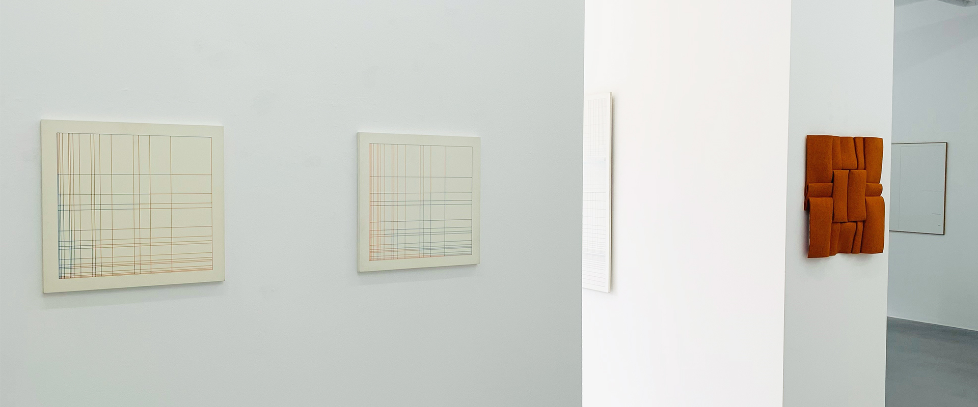 Ausstellungsansicht "Zwei Generationen konkret. Max H. Mahlmann und Peter Weber", Galerie Renate Bender 2024