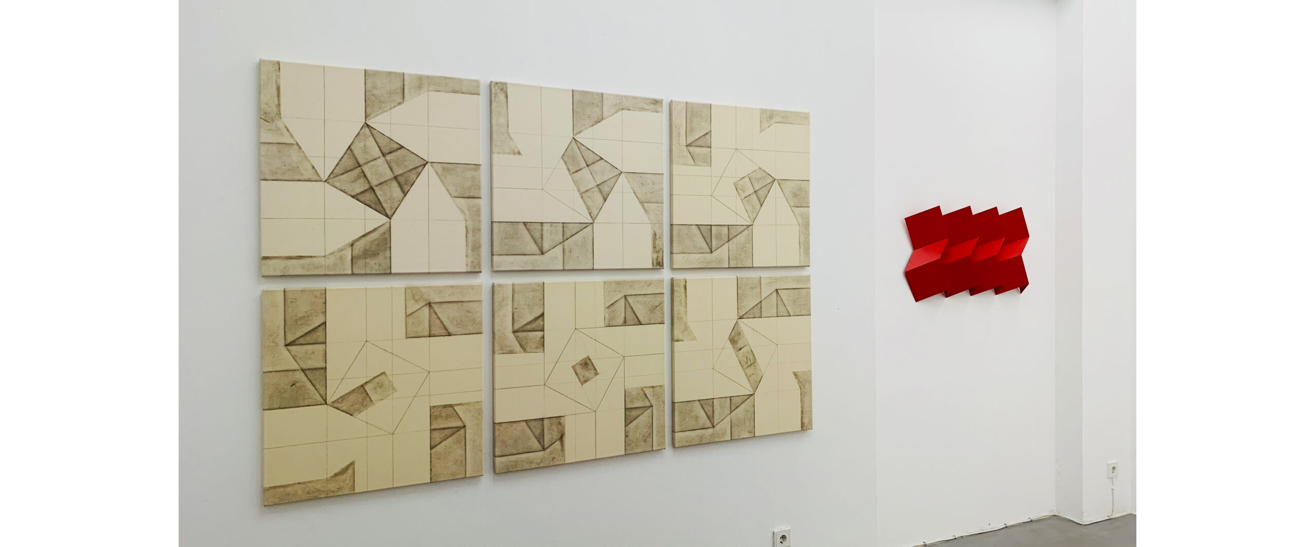 Ausstellungsansicht "Zwei Positionen Konkret. Marcello Morandini und Peter Weber", Galerie Renate Bender, 2025