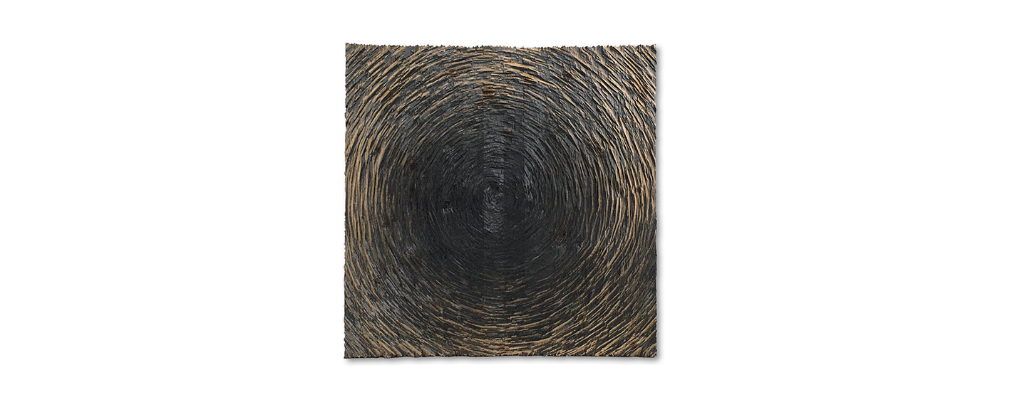 Alfred Haberpointner, Ohne Titel (W-TUF2) - 2013, Fichtenholz, Beize, 61 x 61 cm