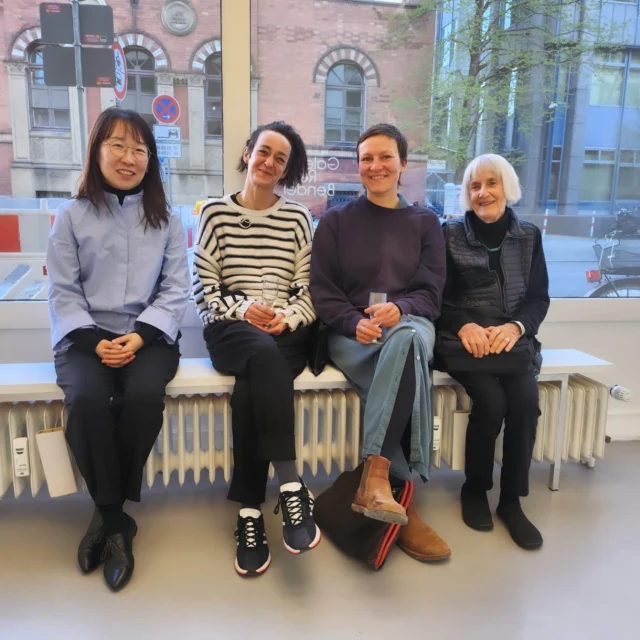 Thank you for joining our "Fresh from the studio" event last night @artistseo @simply_a_huber @marileholzner & Inge Dick.

#galeriebender #freshfromthestudio #ingedick #eunjiseo #marileholzner #angelikahuber

Image 2: Marile Holzner, o.T. (Relief 2) - 2025, paper, threaded rod, 196 x 96 x 42 cm (Detail)

Image 3: Angelika Huber, Reflection in Motion - 2020, split-flap display, mirror foil, Arduino, motion detector, 75 x 14 x 22 cm
Temporary installation with laser, Galerie Renate Bender, 2025

Image 4: Eunji Seo, 1120+1-+8 - 2025 and 1120+2 - 2025, acrylic, pencil and marker on paper, each 42 x 32 cm